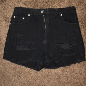 Black Jean Shorts
